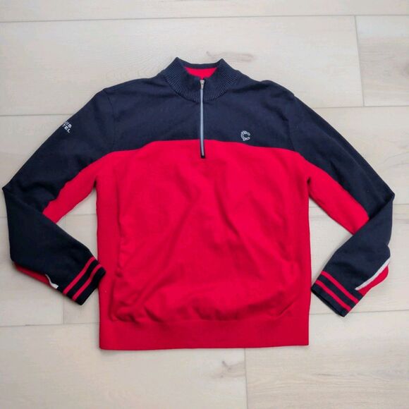 Louis Castel 1/4 Zip Pullover Mens Size 105 Large Golf Long Sleeve Nylon Blend - Picture 1 of 12